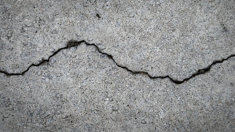 Long crack in concrete