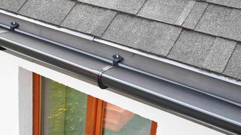 gutter guards on black gutters