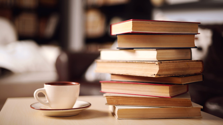 Books on coffee table