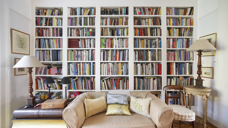 custom bookshelf in reading room
