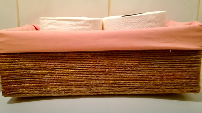 Pink and metallic storage box