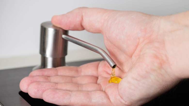 soap dispenser dispensing soap 