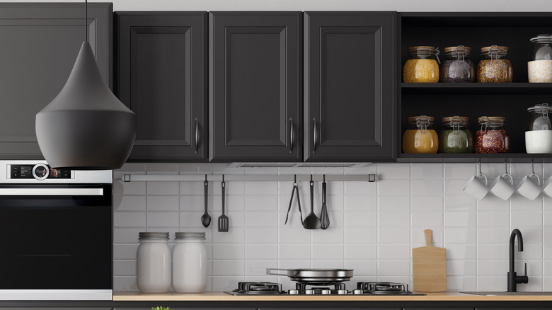 black kitchen cabinets