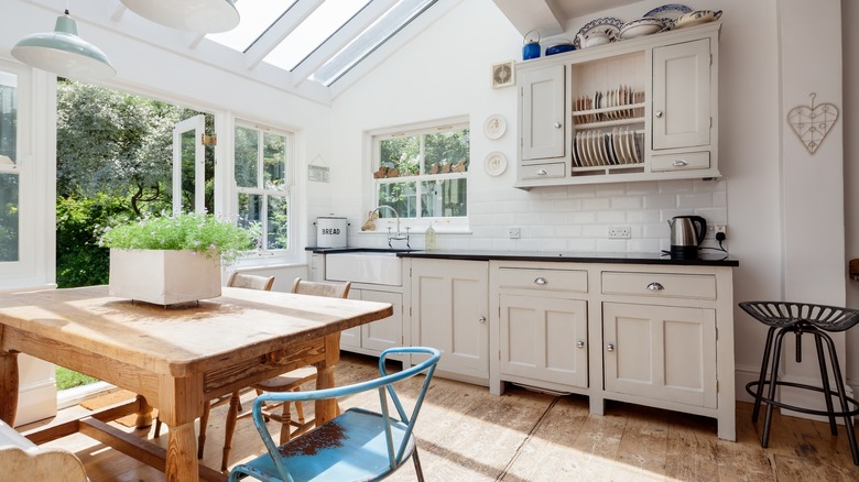 modern kitchen with vintage accents