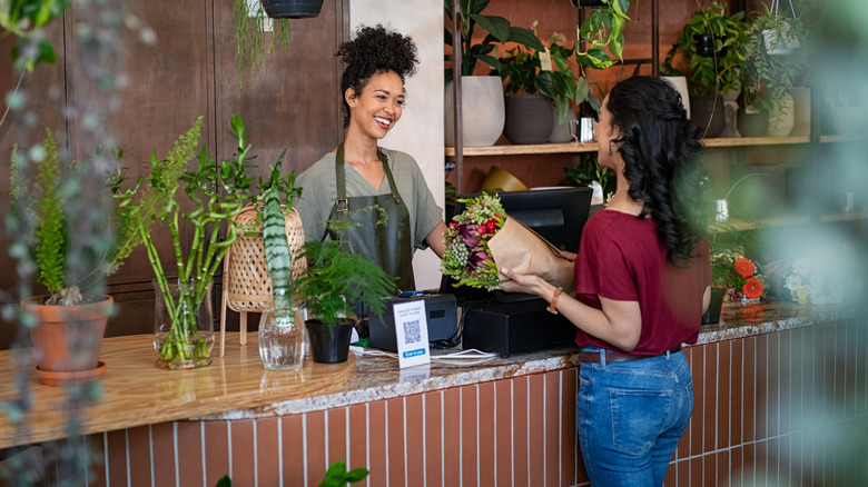 woman in a plant shop