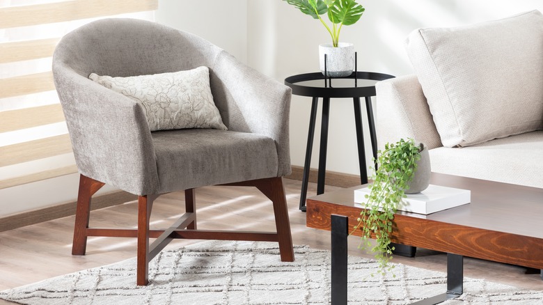 Grey accent chair 