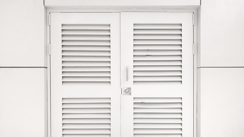 white louvered door
