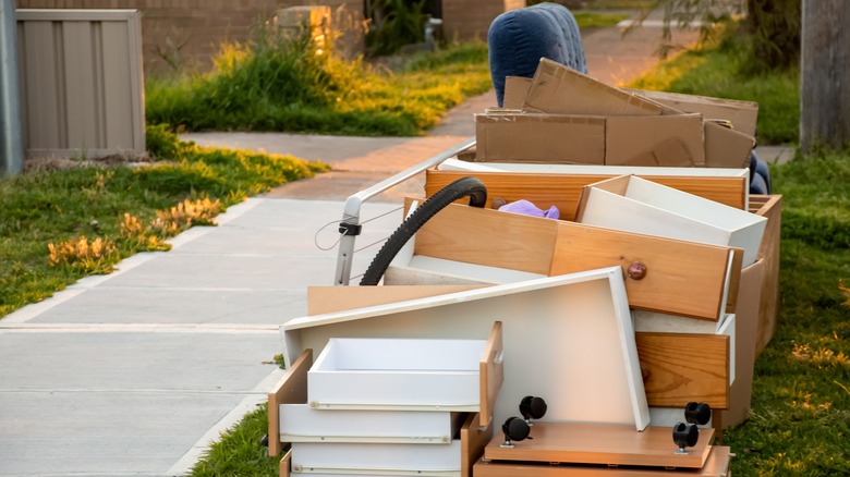 rubbish waiting for collection