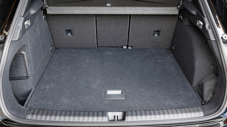 Open hatchback in car