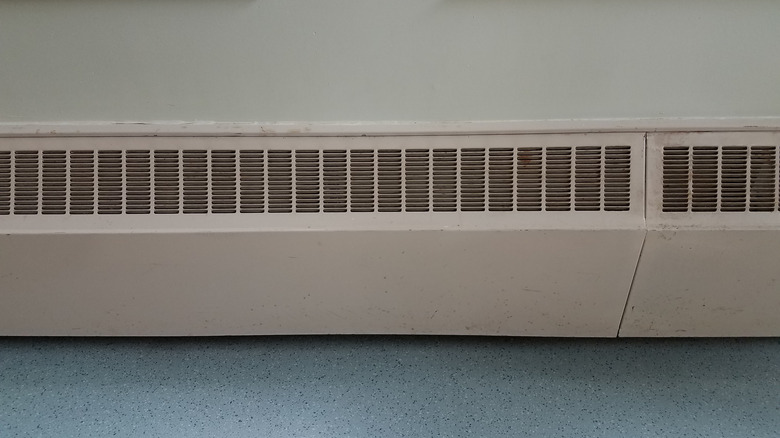 Baseboard heating vents