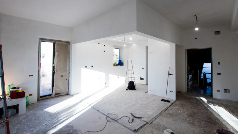 Drywall dust on concrete floors