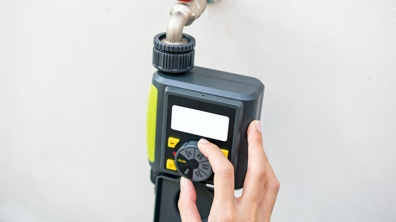 Timer added to irrigation system for timing