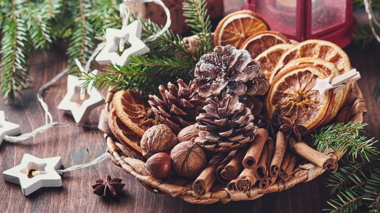Bowl of Christmas potpourri 