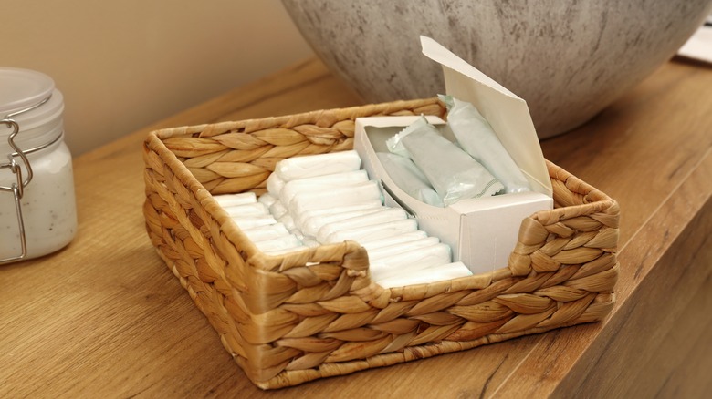 Basket of period products