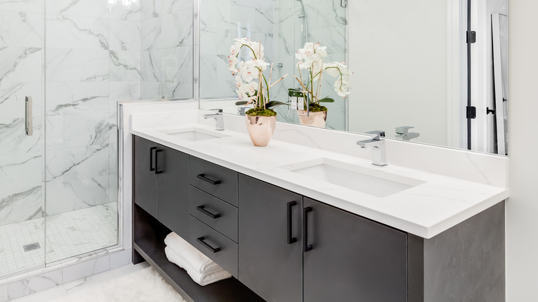 clutter-free bathroom counter