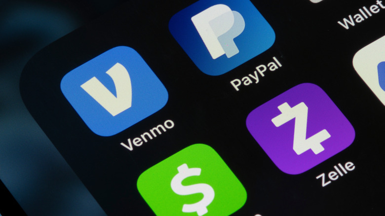 Payment apps displayed on a phone screen