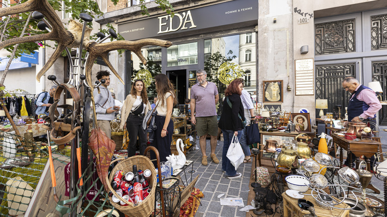 People at a flea or antique market