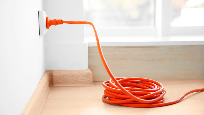 An orange extension cord