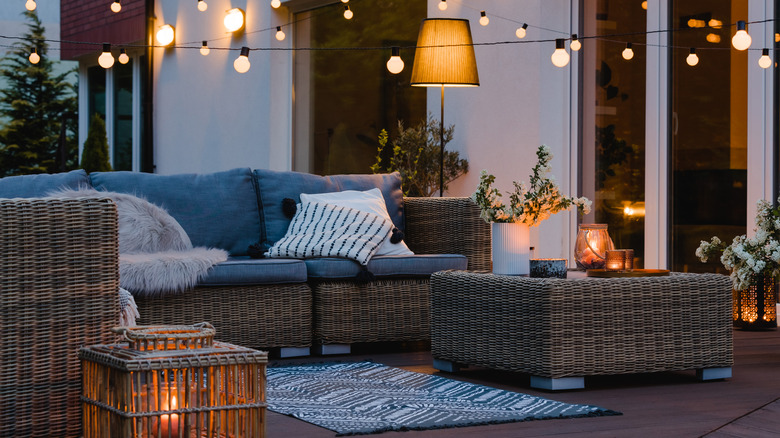 Mood lighting on the patio