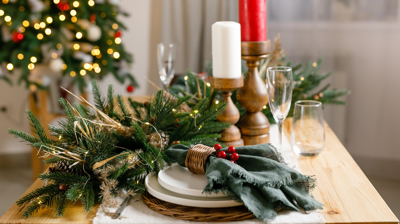 Rustic New Year's place setting