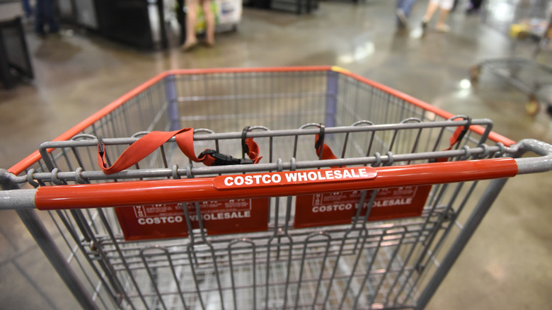 Red shopping cart at Costco