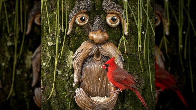 Tree Poetry Tree Face Decor installed on tree trunk