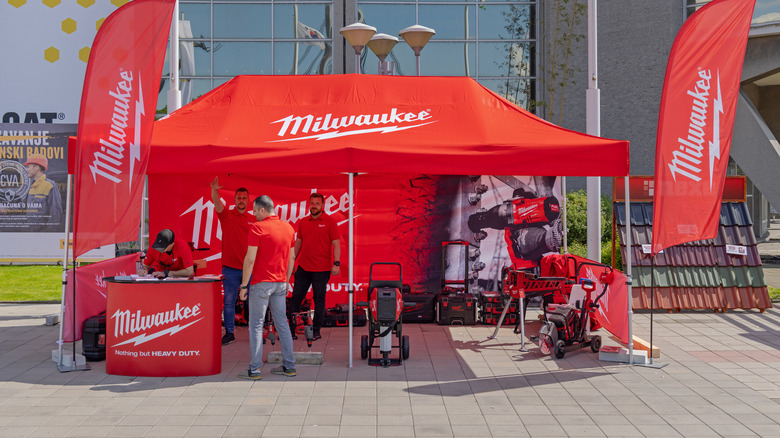 Milwaukee power tools tent booth