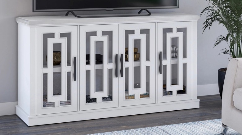 Tresanti Kerrigan Accent Console in living room with television on top of it