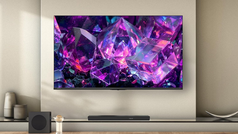 Hisense's E7 Cinema Series TV on a living room wall