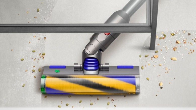 green vacuum laser revealing dust