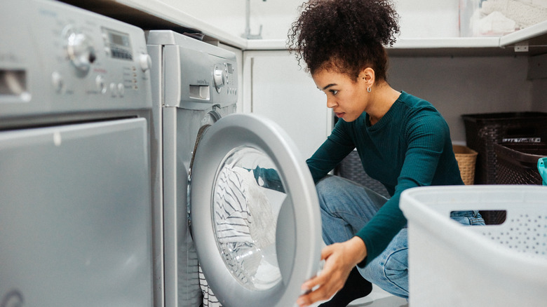 Woman doing laundry