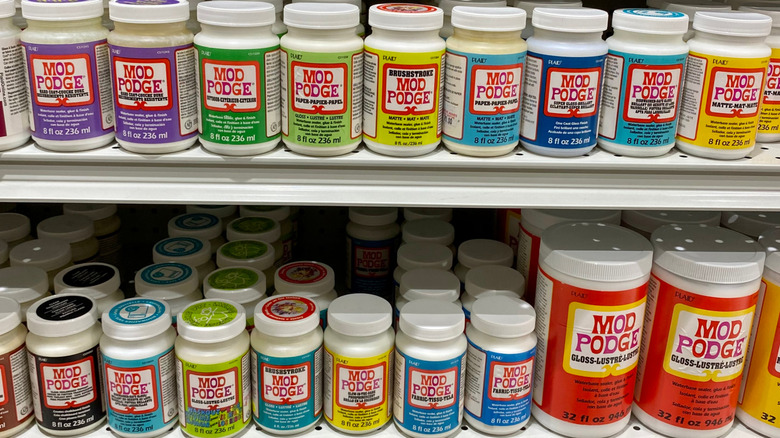 Craft store aisle with crafting glue