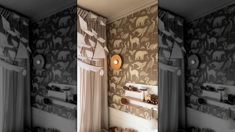 A DIY lamp made from plates and disc lights