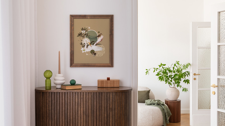 Minimalist home with wood decor pieces