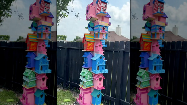 DIY birdhouse hotel