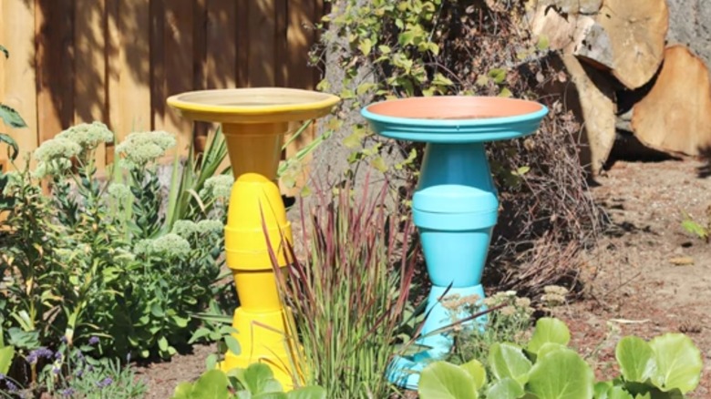 photo of a a DIY birdbath