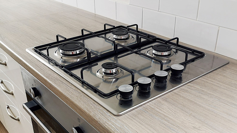unlit gas burner