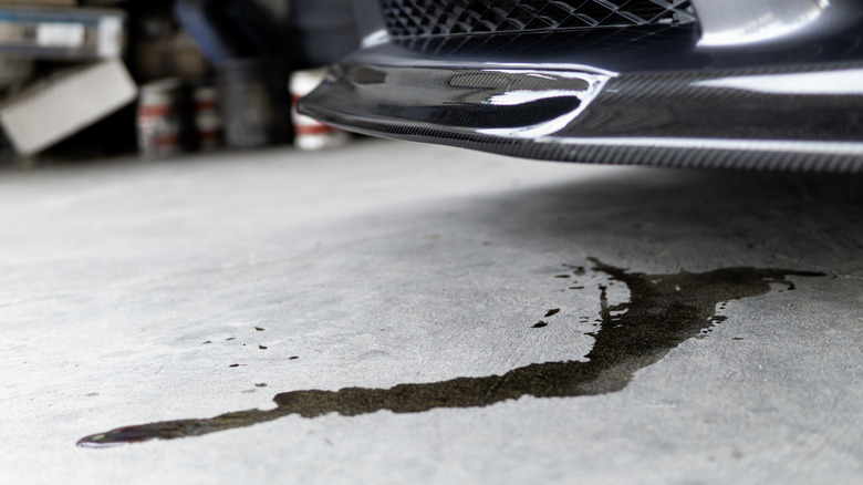 Oil leaking from car
