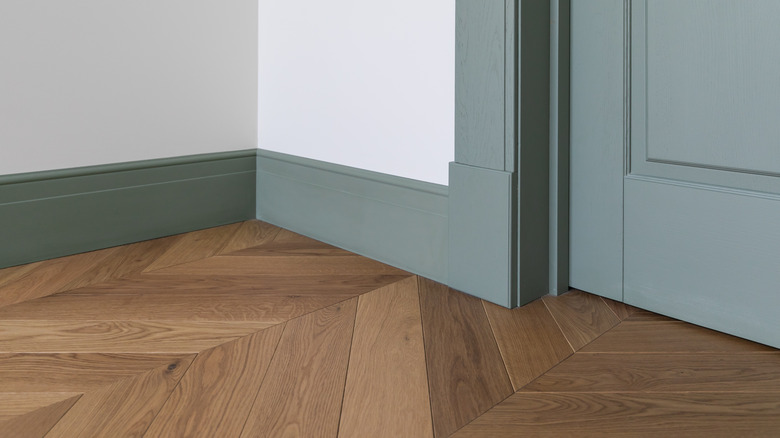 Baseboards with a wooden floor