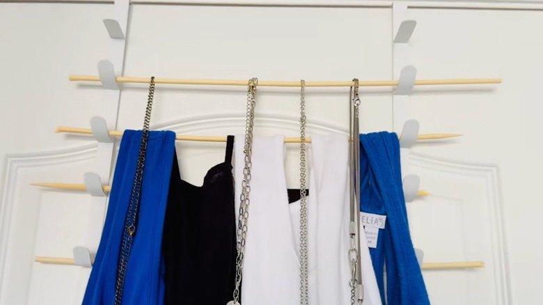 Over-the-door hooks with dowels