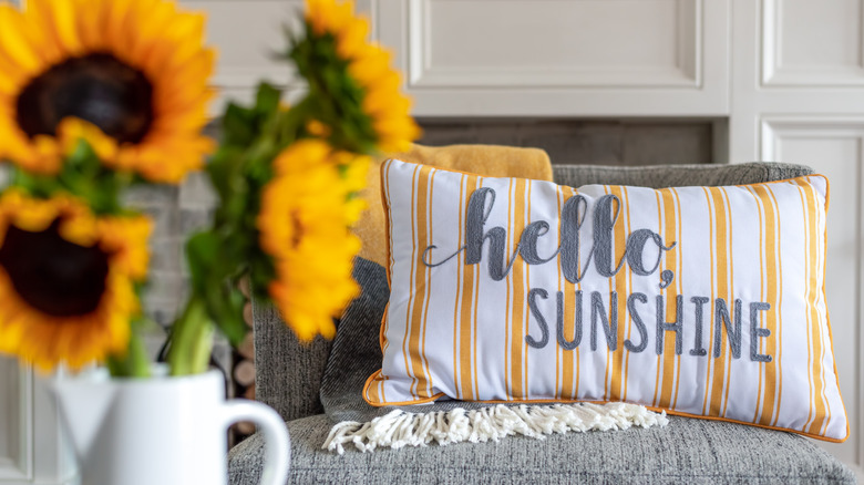 throw pillow with lettering