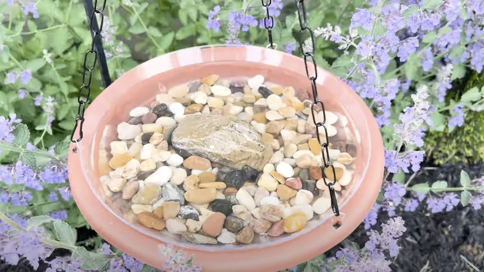 Turn A Few Dollar Tree Items Into An Adorable DIY Hanging Birdbath