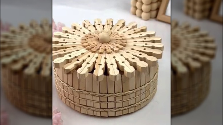 DIY basket made of clothespins