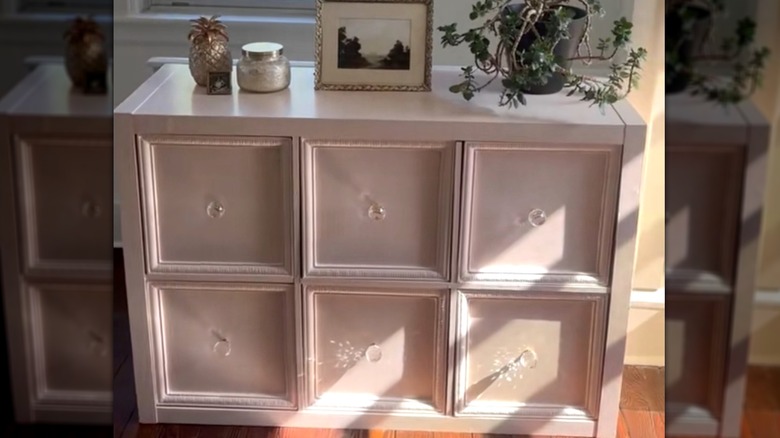Cube shelf turned dresser