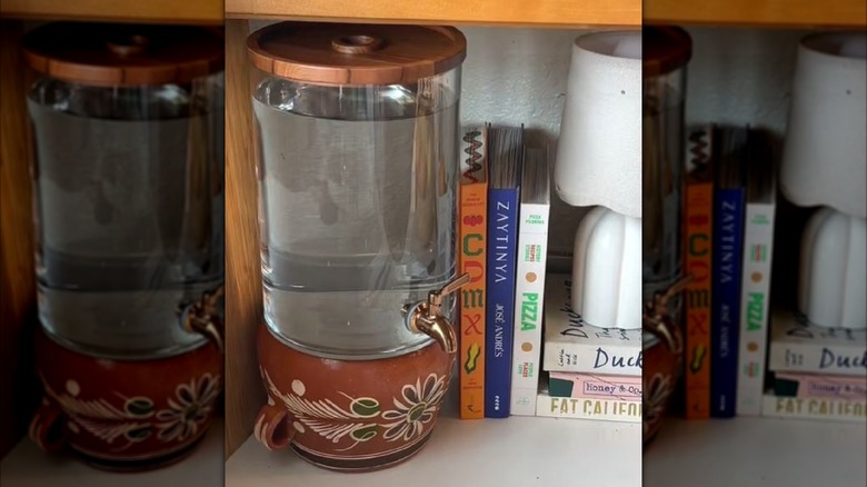 Water dispenser upgraded with decorative Mexican pot