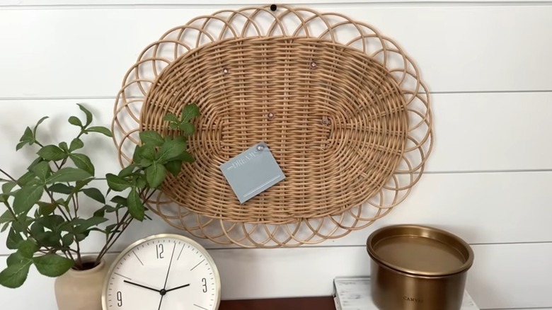 IKEA's place mat turned into a pinboard on a slatted wall