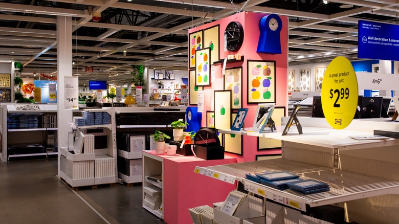 A display inside IKEA shows off housewares.