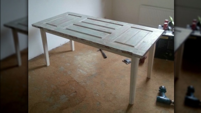 A table made from an old door