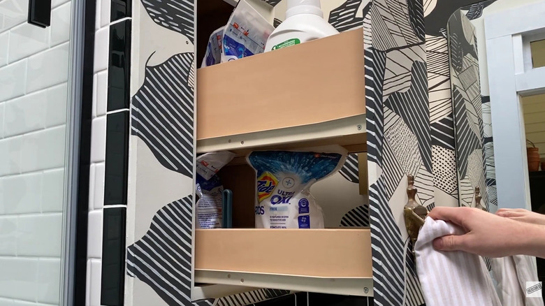 An image of the finished hidden storage