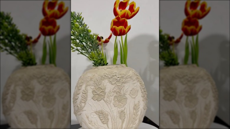 DIY clay floral vase